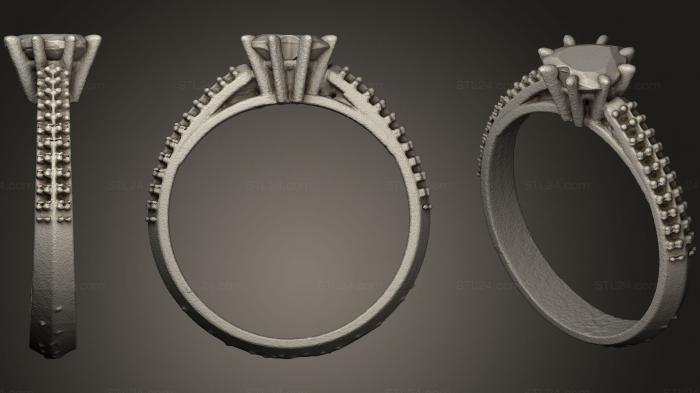Ювелирные перстни и кольца (Кольцо с бриллиантом13, JVLRP_0335) 3D модель для ЧПУ станка